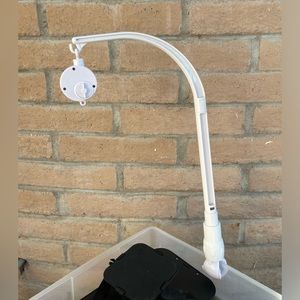 Baby crib mobile motor attachment arm